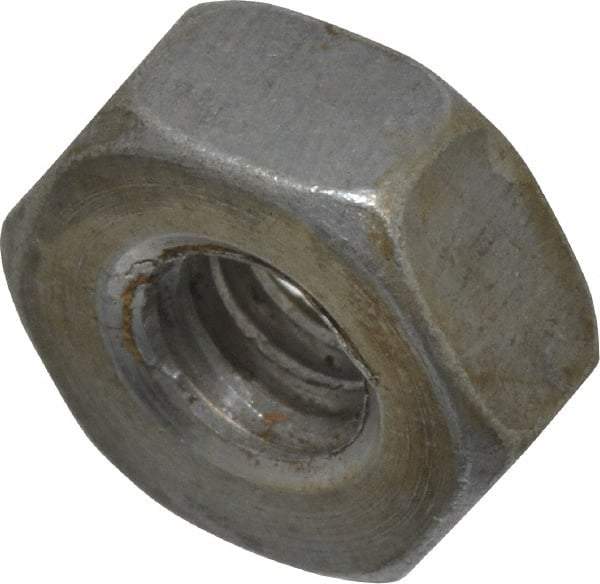 Value Collection - 1/4-20 UNC Steel Right Hand Heavy Hex Nut - 1/2" Across Flats, 15/64" High, Uncoated, 2B Class of Fit - Eagle Tool & Supply