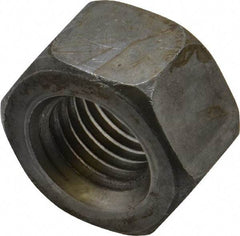 Value Collection - 1-8 UNC Steel Right Hand Heavy Hex Nut - 1-5/8" Across Flats, 63/64" High, Uncoated, 2B Class of Fit - Eagle Tool & Supply