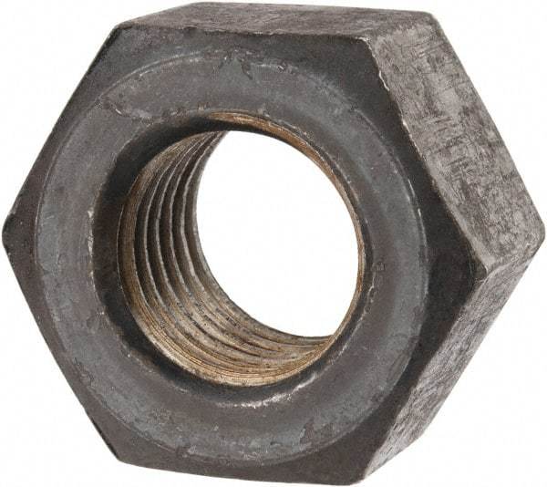 Value Collection - 1-1/8 - 7 UNC Steel Right Hand Heavy Hex Nut - 1-13/16" Across Flats, 1-7/64" High, Uncoated - Eagle Tool & Supply