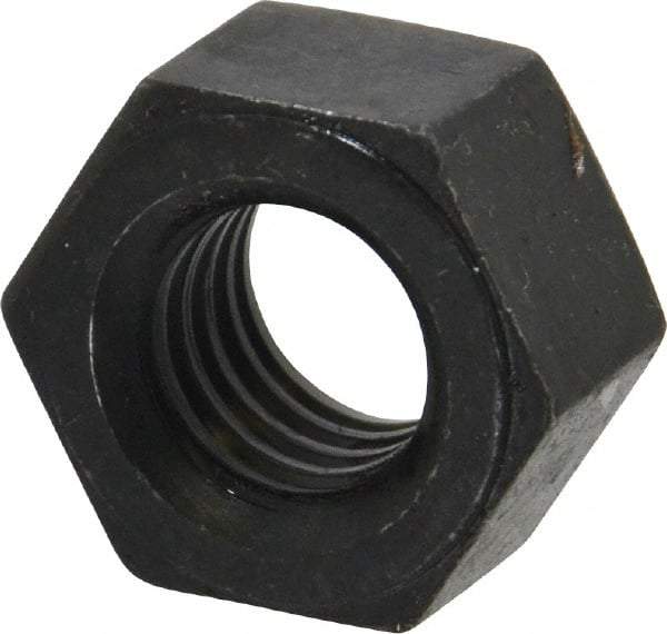 Value Collection - 9/16-12 UNC Steel Right Hand Heavy Hex Nut - 15/16" Across Flats, 35/64" High, Uncoated, 2B Class of Fit - Eagle Tool & Supply