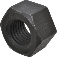 Value Collection - 1-8 UNC Steel Right Hand Heavy Hex Nut - 1-5/8" Across Flats, 63/64" High, Uncoated, 2B Class of Fit - Eagle Tool & Supply