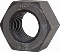 Value Collection - 1-1/8 - 7 UNC Steel Right Hand Heavy Hex Nut - 1-13/16" Across Flats, 1-7/64" High, Uncoated, 2B Class of Fit - Eagle Tool & Supply