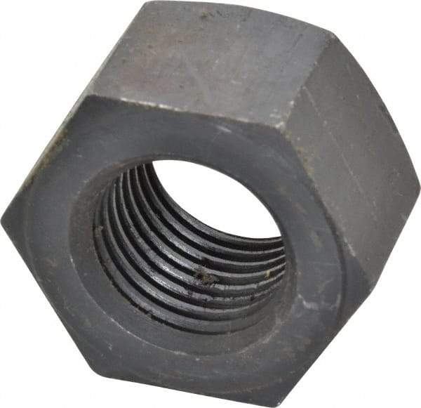 Value Collection - 1-1/4 - 8 UN Steel Right Hand Heavy Hex Nut - 2" Across Flats, 1-7/32" High, Uncoated, 2B Class of Fit - Eagle Tool & Supply