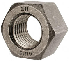 Value Collection - 1-1/2 - 6 UNC Steel Right Hand Heavy Hex Nut - 2-3/8" Across Flats, 1-15/32" High, Uncoated, 2B Class of Fit - Eagle Tool & Supply