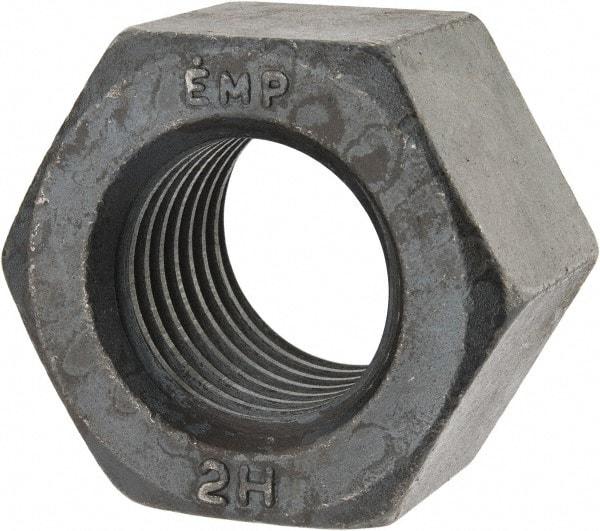 Value Collection - 1-3/4 - 5 UNC Steel Right Hand Heavy Hex Nut - 2-3/4" Across Flats, 1-23/32" High, Uncoated, 2B Class of Fit - Eagle Tool & Supply