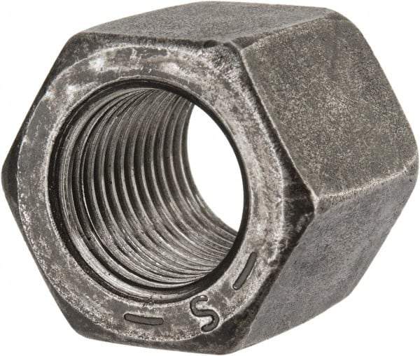 Value Collection - 1/2-20 UNF Steel Right Hand High Hex Nut - 3/4" Across Flats, 11/16" High, Uncoated - Eagle Tool & Supply