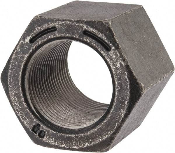 Value Collection - 1-1/4 - 12 UNF Steel Right Hand High Hex Nut - 1-13/16" Across Flats, 2-7/8" High, Uncoated - Eagle Tool & Supply