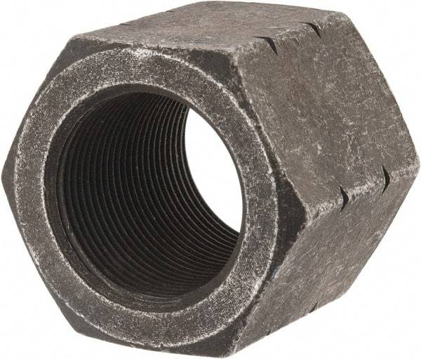 Value Collection - 1-1/2 - 12 UNF Steel Right Hand High Hex Nut - 2" Across Flats, 1-9/32" High, Uncoated - Eagle Tool & Supply