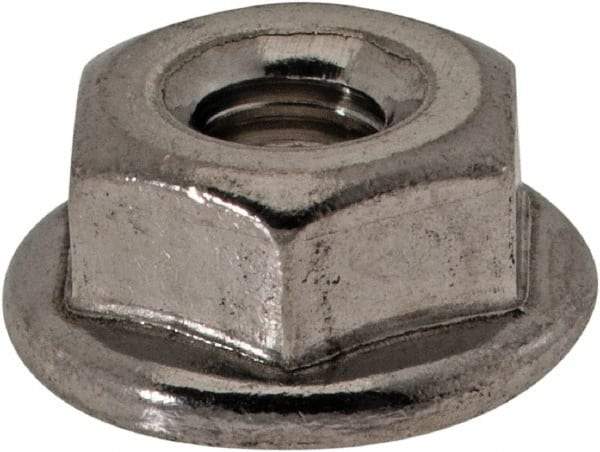 Value Collection - #8-32, 15/32" Flange Diam, Serrated Flange Nut - Grade 18-8 Stainless Steel, 0.203" Flange Height - Eagle Tool & Supply