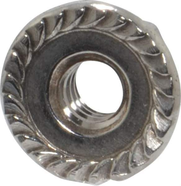 Value Collection - #10-24, 1/2" Flange Diam, Serrated Flange Nut - Grade 18-8 Stainless Steel, 7/32" Flange Height - Eagle Tool & Supply