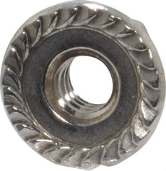 Value Collection - #10-24, 1/2" Flange Diam, Serrated Flange Nut - Grade 18-8 Stainless Steel, 7/32" Flange Height - Eagle Tool & Supply