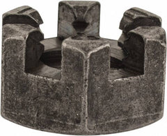 Value Collection - 3/8-16 UNC Grade 2 Steel Slotted Locknut - 9/16" Width Across Flats, 21/64" High, Uncoated - Eagle Tool & Supply