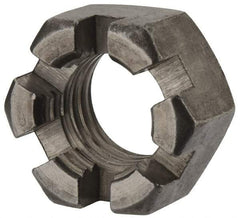 Value Collection - 3/4-10 UNC Grade 2 Steel Slotted Locknut - 1-1/8" Width Across Flats, 41/64" High, Uncoated - Eagle Tool & Supply