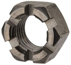 Value Collection - 7/8-9 UNC Grade 2 Steel Slotted Locknut - 1-5/16" Width Across Flats, 3/4" High, Uncoated - Eagle Tool & Supply