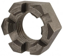 Value Collection - 1-1/2 - 6 UNC Grade 2 Steel Slotted Locknut - 2-1/4" Width Across Flats, 1-9/32" High, Uncoated - Eagle Tool & Supply