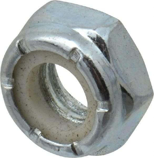 Value Collection - 5/16-18 UNC Grade 2 Hex Jam Lock Nut with Nylon Insert - 1/2" Width Across Flats, 17/64" High, Zinc-Plated Finish - Eagle Tool & Supply