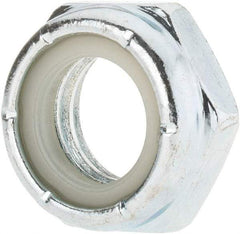 Value Collection - 5/8-11 UNC Grade 2 Hex Jam Lock Nut with Nylon Insert - 15/16" Width Across Flats, 9/64" High, Zinc-Plated Finish - Eagle Tool & Supply