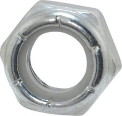 Value Collection - 5/16-24 UNF Grade 2 Hex Jam Lock Nut with Nylon Insert - 1/2" Width Across Flats, 17/64" High, Zinc-Plated Finish - Eagle Tool & Supply