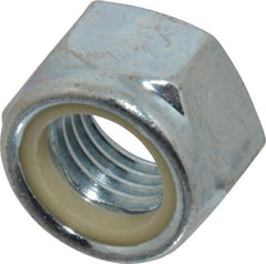 Value Collection - M24x3.00 Metric Coarse Grade 8 Hex Lock Nut with Nylon Insert - 24mm High, Zinc-Plated Finish - Eagle Tool & Supply