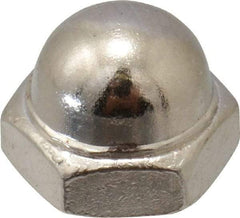 Value Collection - #8-32 UNC, 5/16" Width Across Flats, Nickel Plated, Steel Acorn Nut - 1/4" Overall Height, Grade 2 - Eagle Tool & Supply