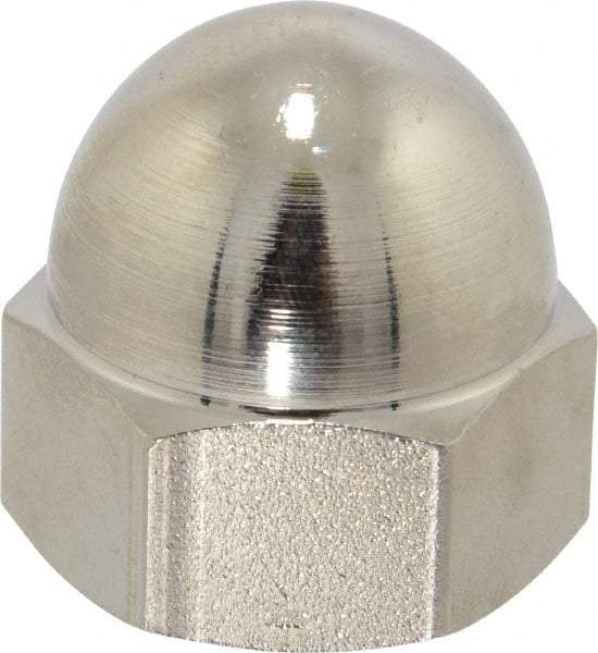 Value Collection - 3/4-10" UNC, 1/16" Width Across Flats, Nickel Plated, Steel Acorn Nut - 1" Overall Height, Grade 2 - Eagle Tool & Supply