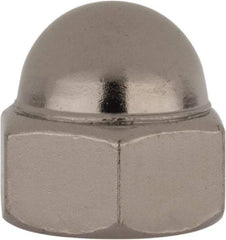 Value Collection - 7/16-20" UNF, 5/8" Width Across Flats, Nickel Plated, Steel Acorn Nut - 11/16" Overall Height, Grade 2 - Eagle Tool & Supply