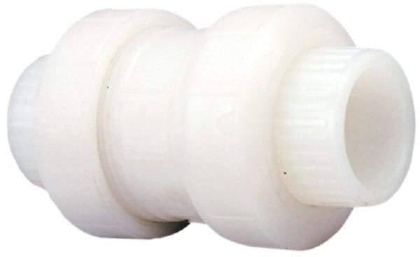 NIBCO - 3/4" Pipe, Full Port, PVDF True Union Design Ball Valve - 1 Piece, Inline - One Way Flow, Solvent x Solvent Ends, Wedge Handle, 150 WOG - Eagle Tool & Supply