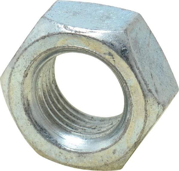 Value Collection - M14x1.50 Metric Fine Steel Right Hand Hex Nut - 22mm Across Flats, 11mm High, Zinc-Plated Finish - Eagle Tool & Supply