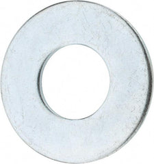 Value Collection - 1-1/8" Screw, Steel USS Flat Washer - 1-1/4" ID x 2-3/4" OD, 0.136" Thick, Zinc-Plated Finish - Eagle Tool & Supply