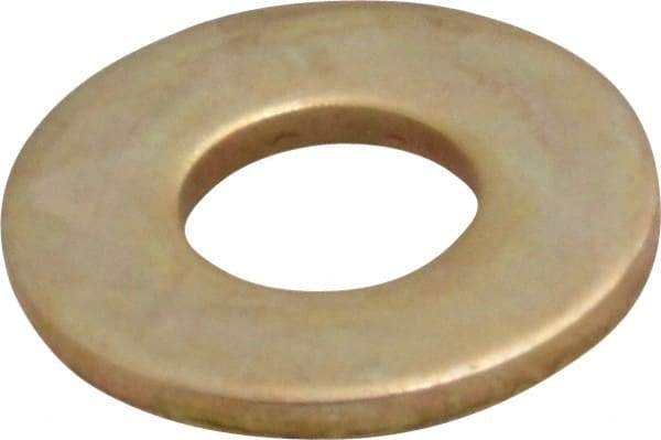 Value Collection - #10 Screw, Grade 8 Steel USS Flat Washer - 1/4" ID 3/64" Thick, Zinc Yellow Dichromate Finish - Eagle Tool & Supply