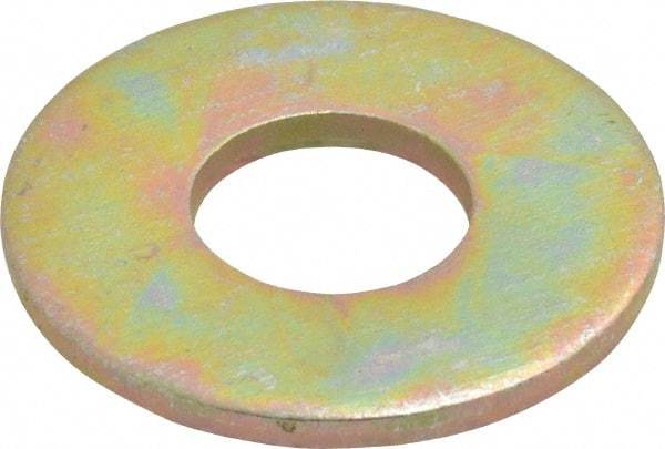 Value Collection - 1/2" Screw, Grade 8 Steel USS Flat Washer - 9/16" ID x 1-3/8" OD, 7/64" Thick, Zinc Yellow Dichromate Finish - Eagle Tool & Supply