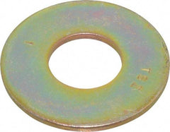 Value Collection - 1" Screw, Grade 8 Steel USS Flat Washer - 1-1/16" ID x 2-1/2" OD, 11/64" Thick, Zinc Yellow Dichromate Finish - Eagle Tool & Supply