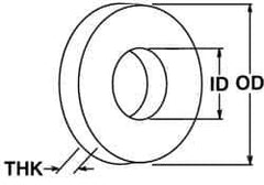 Value Collection - M45 Screw, Grade 316 Stainless Steel Standard Flat Washer - 46mm ID x 85mm OD, Plain Finish - Eagle Tool & Supply