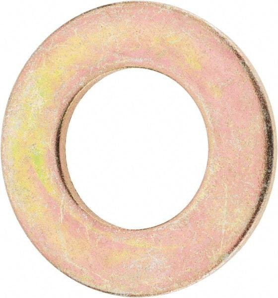 Value Collection - 1" Screw, Grade 8 Steel SAE Flat Washer - 1-1/16" ID x 2" OD, 9/64" Thick, Zinc Yellow Dichromate Finish - Eagle Tool & Supply