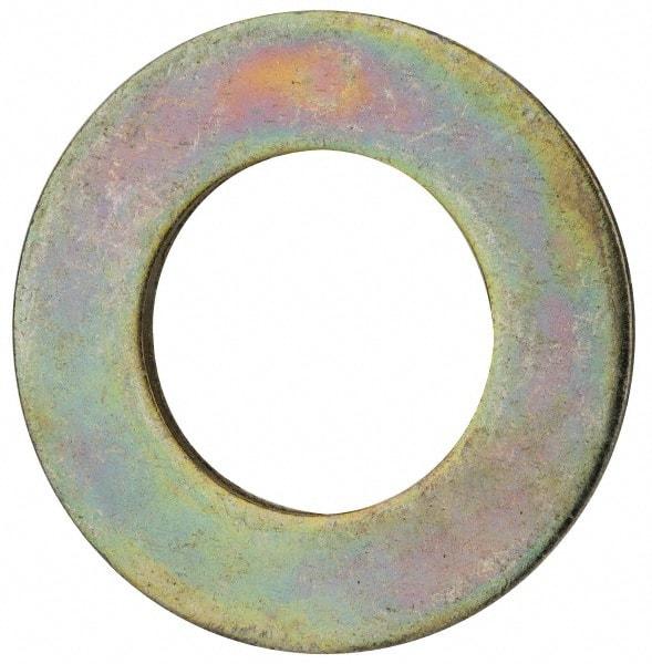 Value Collection - 1-1/8" Screw, Grade 8 Steel SAE Flat Washer - 1-3/16" ID x 2-1/4" OD, 9/64" Thick, Zinc Yellow Dichromate Finish - Eagle Tool & Supply