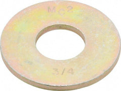 Value Collection - 3/4" Screw, Grade 8 Steel Extra Thick Flat Washer - Zinc Yellow Dichromate Finish - Eagle Tool & Supply