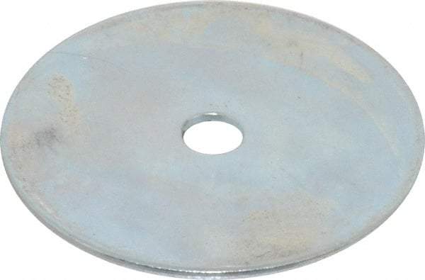 Value Collection - 1/4" Screw, Steel Fender Flat Washer - 1/4" ID x 2" OD, 0.08" Thick, Zinc-Plated Finish - Eagle Tool & Supply