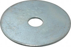 Value Collection - 3/8" Screw, Steel Fender Flat Washer - 3/8" ID x 2" OD, 0.08" Thick, Zinc-Plated Finish - Eagle Tool & Supply