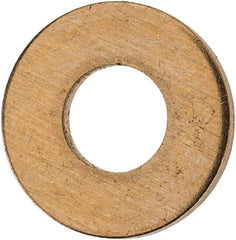Value Collection - #8 Screw, Silicon Bronze Standard Flat Washer - 0.188" ID x 3/8" OD, 0.049" Thick, Plain Finish - Eagle Tool & Supply