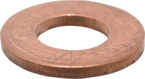 Value Collection - 1/4" Screw, Copper Standard Flat Washer - 1/4" ID x 5/8" OD, 0.049" Thick, Plain Finish - Eagle Tool & Supply