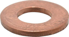 Value Collection - 1/4" Screw, Copper Standard Flat Washer - 1/4" ID x 5/8" OD, 0.049" Thick, Plain Finish - Eagle Tool & Supply