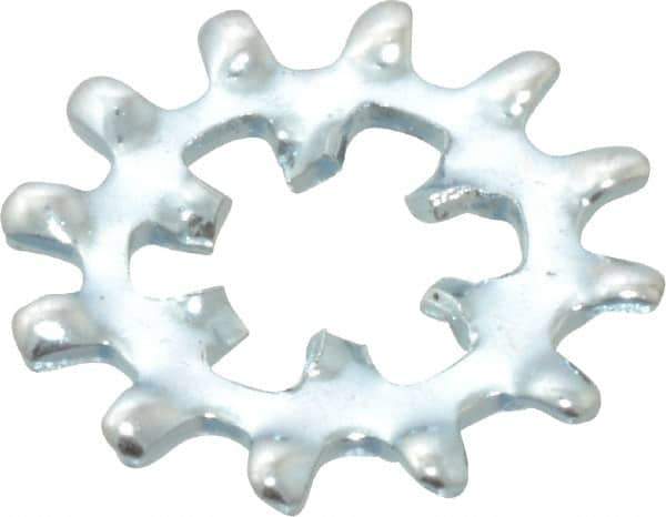 Value Collection - #8 Screw, 0.176" ID, Steel Internal Tooth & External Tooth Lock Washer - 0.506" OD, Zinc-Plated, Grade 2 - Eagle Tool & Supply