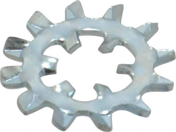 Value Collection - #10 Screw, 0.204" ID, Steel Internal Tooth & External Tooth Lock Washer - 0.61" OD, Zinc-Plated, Grade 2 - Eagle Tool & Supply