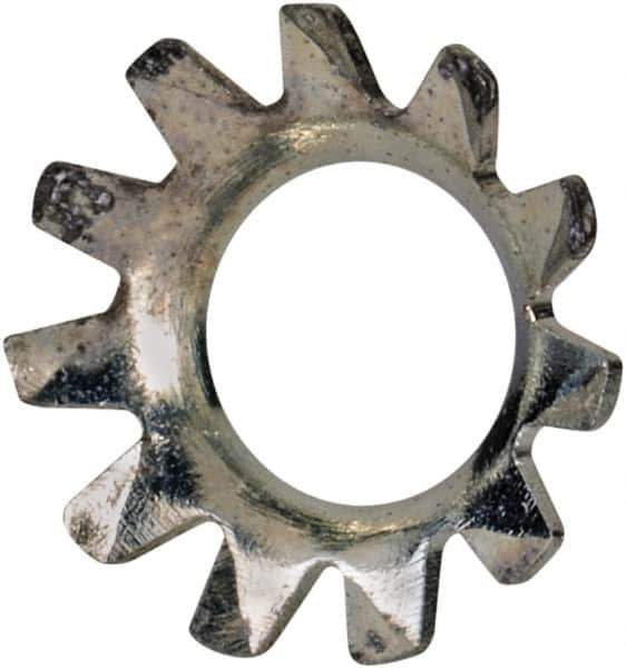 Value Collection - #8 Screw, 0.177" ID, Steel External Tooth Lock Washer - 0.322" OD, Zinc-Plated, Grade 2 - Eagle Tool & Supply