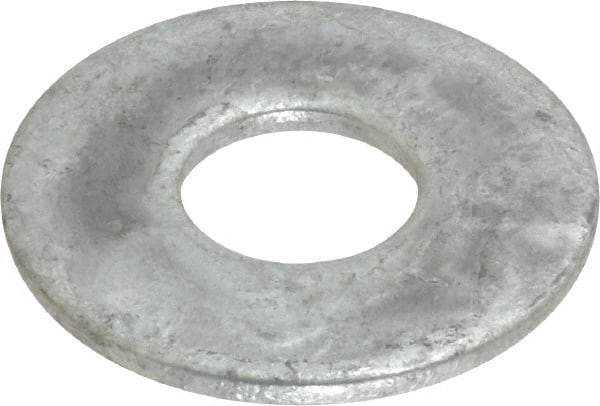 Value Collection - 5/8" Screw, Steel USS Flat Washer - 11/16" ID x 1-3/4" OD, 9/64" Thick, Galvanized Finish - Eagle Tool & Supply