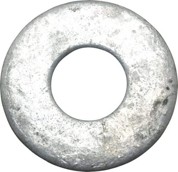 Value Collection - 1" Screw, Steel USS Flat Washer - 1-1/16" ID x 2-1/2" OD, 11/64" Thick, Galvanized Finish - Eagle Tool & Supply