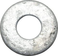 Value Collection - 1" Screw, Steel USS Flat Washer - 1-1/16" ID x 2-1/2" OD, 11/64" Thick, Galvanized Finish - Eagle Tool & Supply