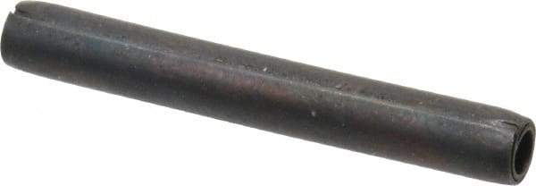 Made in USA - 1/8" Diam x 1" Long Coiled Spring Pin - Grade 1070-1090 Alloy Steel, Black Oxide Finish - Eagle Tool & Supply