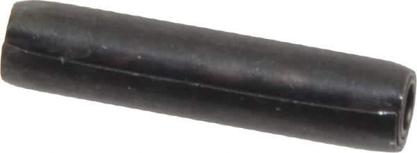 Made in USA - 7/32" Diam x 1" Long Coiled Spring Pin - Grade 1070-1090 Alloy Steel, Black Oxide Finish - Eagle Tool & Supply