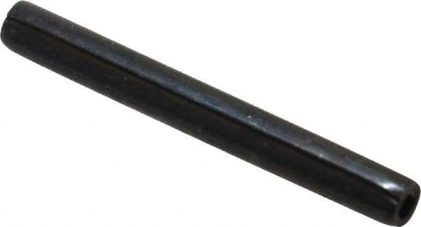 Made in USA - 7/32" Diam x 2" Long Coiled Spring Pin - Grade 1070-1090 Alloy Steel, Black Oxide Finish - Eagle Tool & Supply